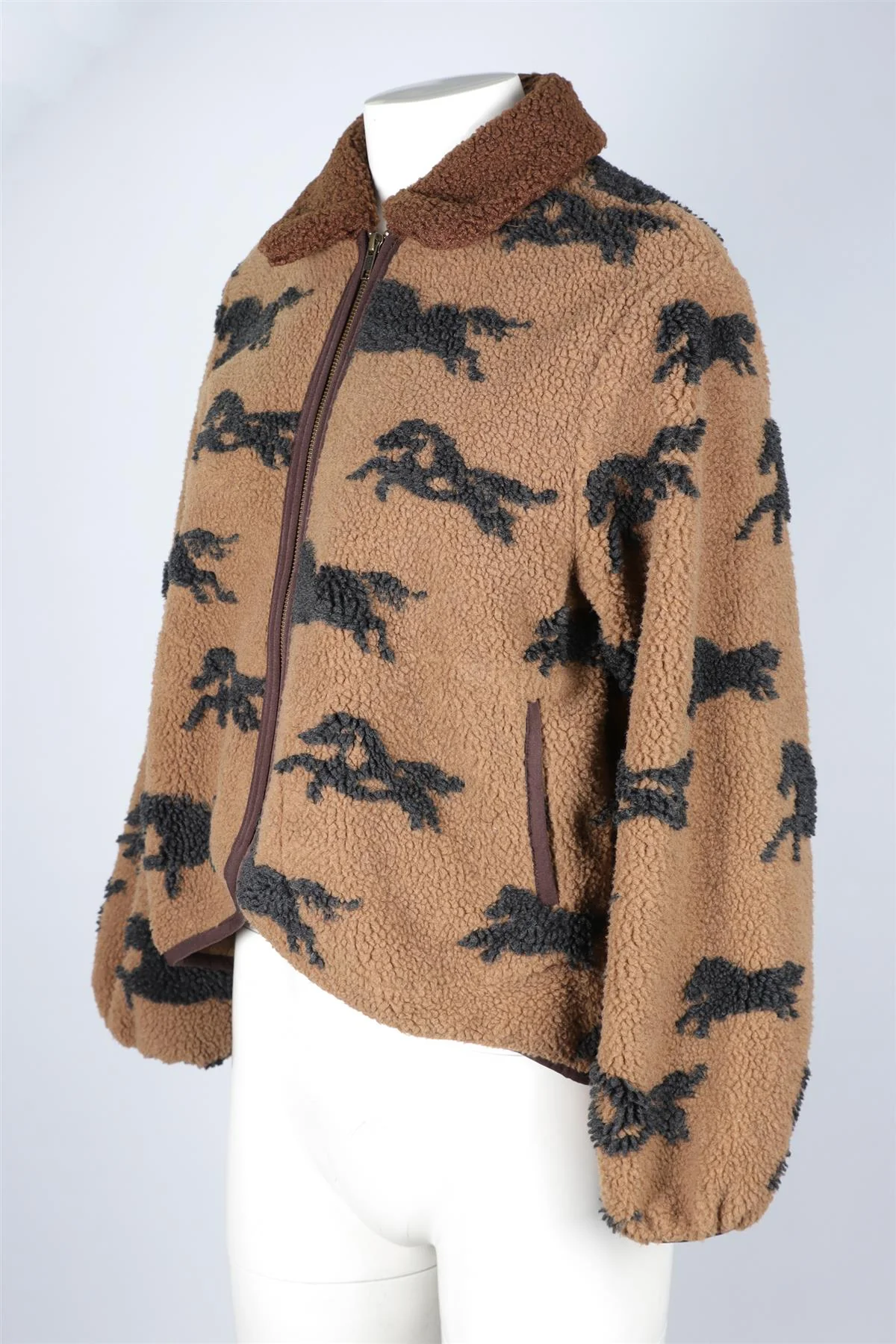 THE GREAT BROWN FLEECE JACKET UK 8 - Image 3
