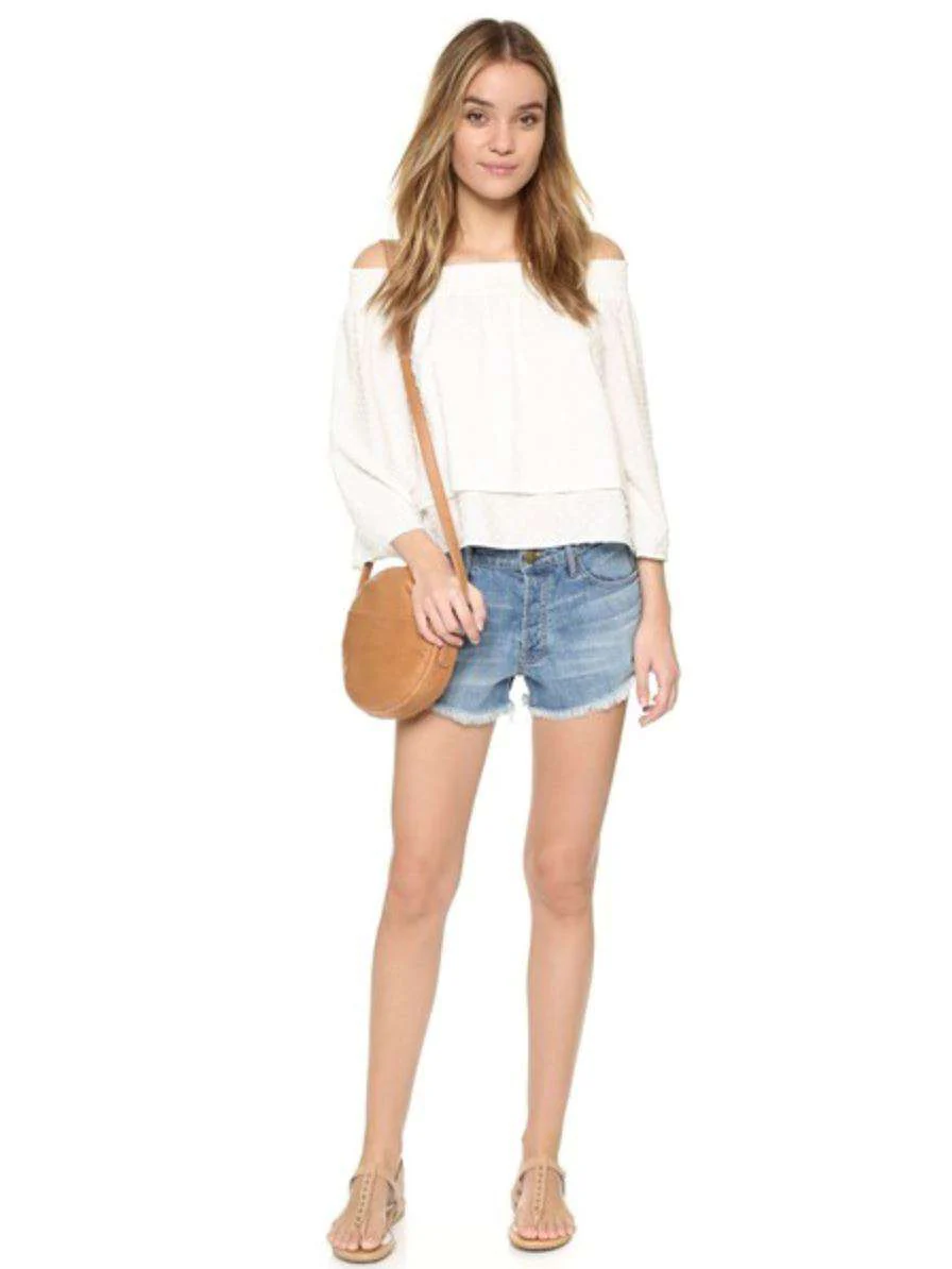 THE GREAT THE CUT OFF DENIM SHORTS W26 UK 8 - Image 8
