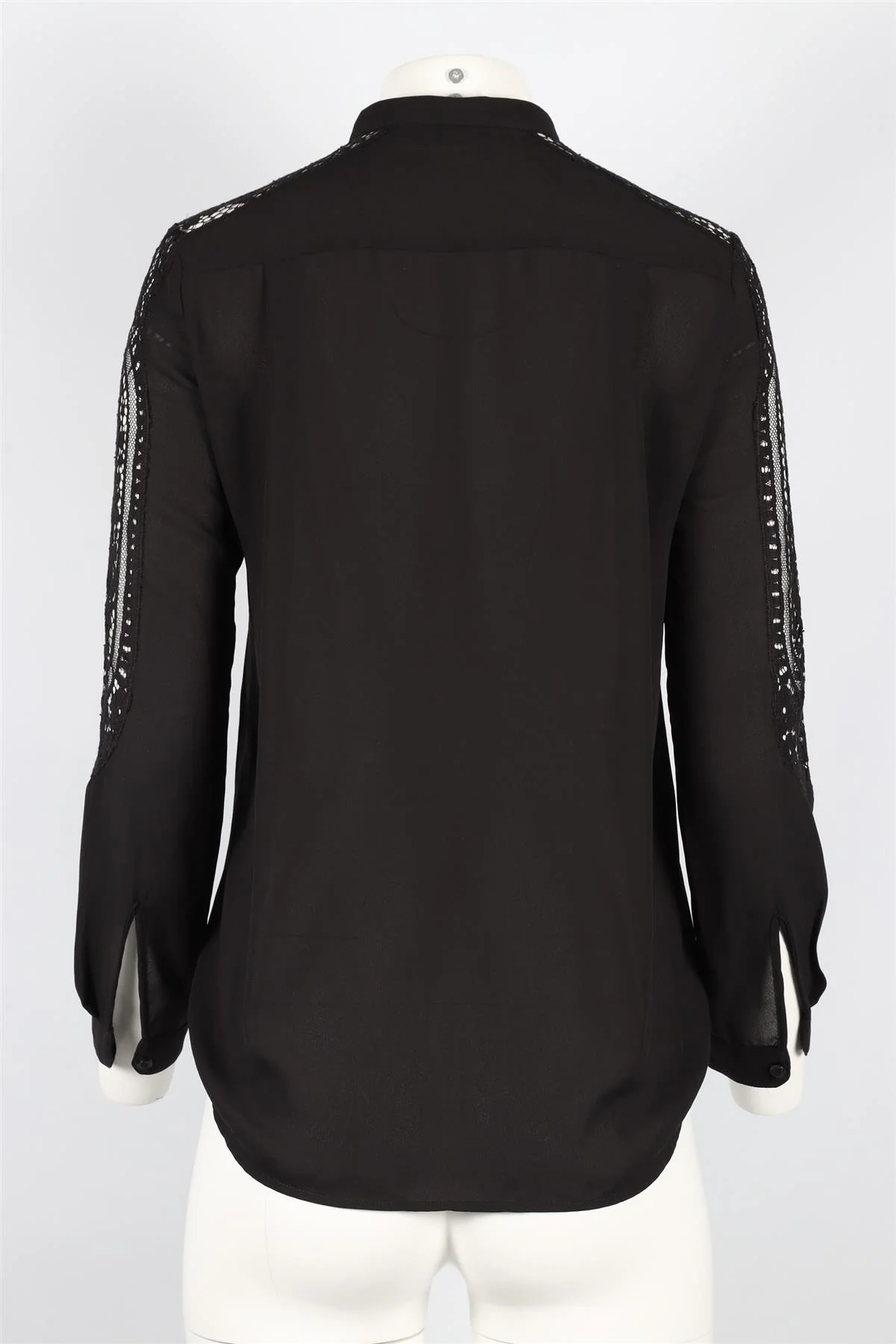 THE KOOPLES BLACK CHIFFON AND LACE SHIRT SIZE XS - Image 4