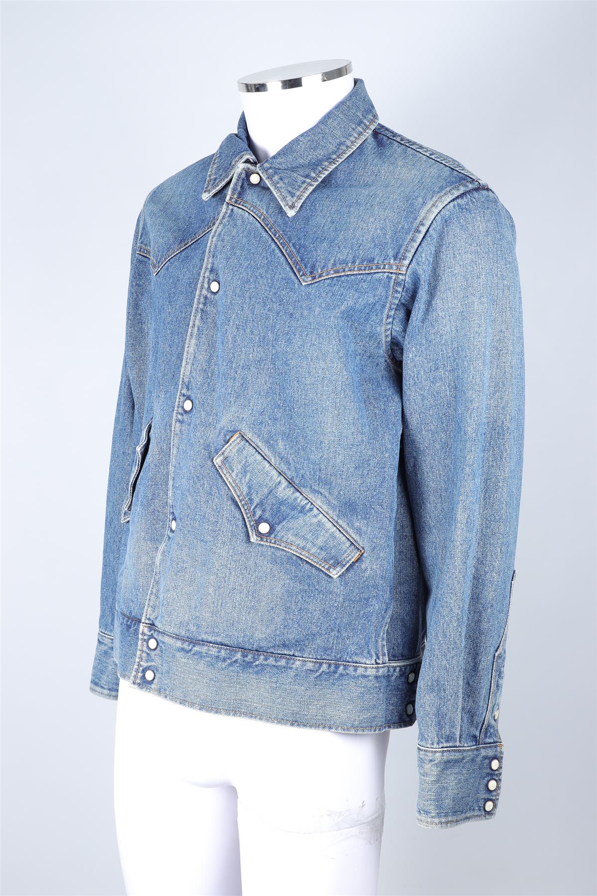 THE LETTERS BLUE MEN'S DENIM JACKET MEDIUM - Image 3