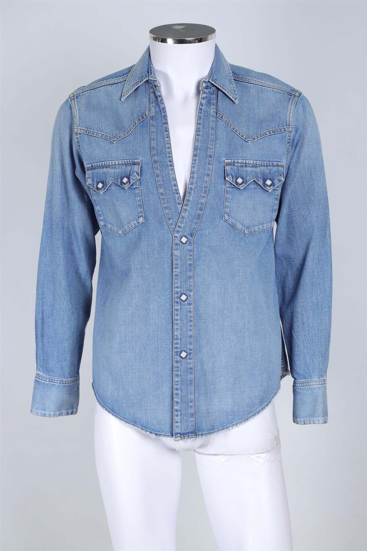 THE LETTERS BLUE MEN'S DENIM SHIRT MEDIUM - Image 2