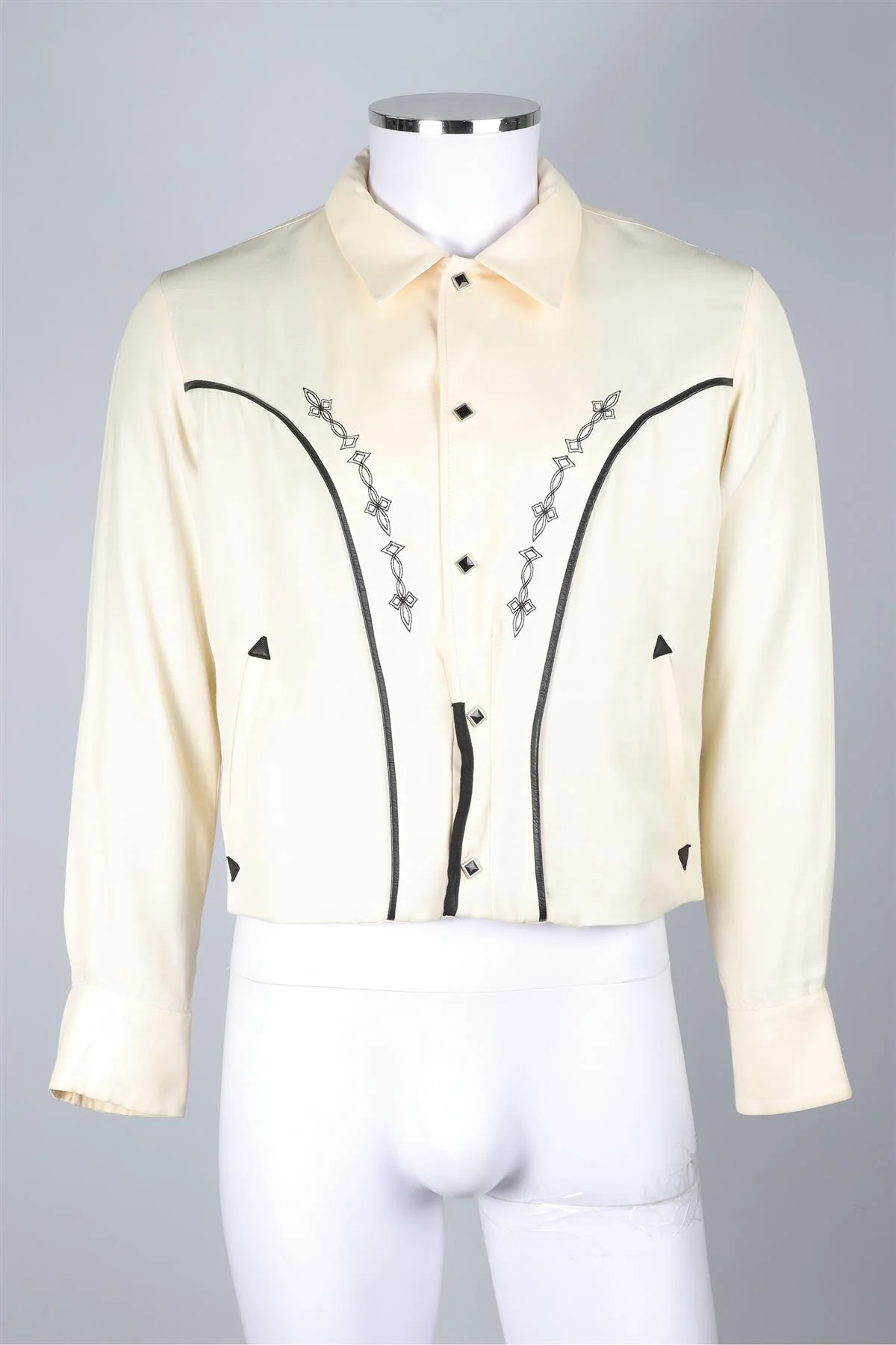 THE LETTERS CREAM MEN'S TWILL JACKET MEDIUM - Image 2