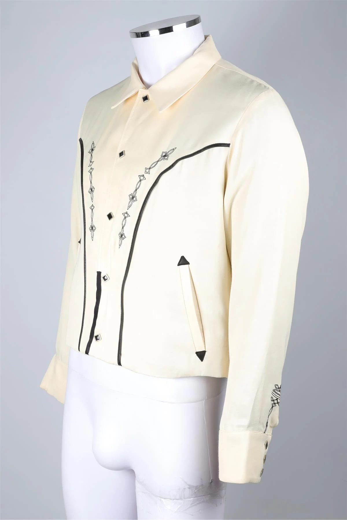 THE LETTERS CREAM MEN'S TWILL JACKET MEDIUM - Image 3