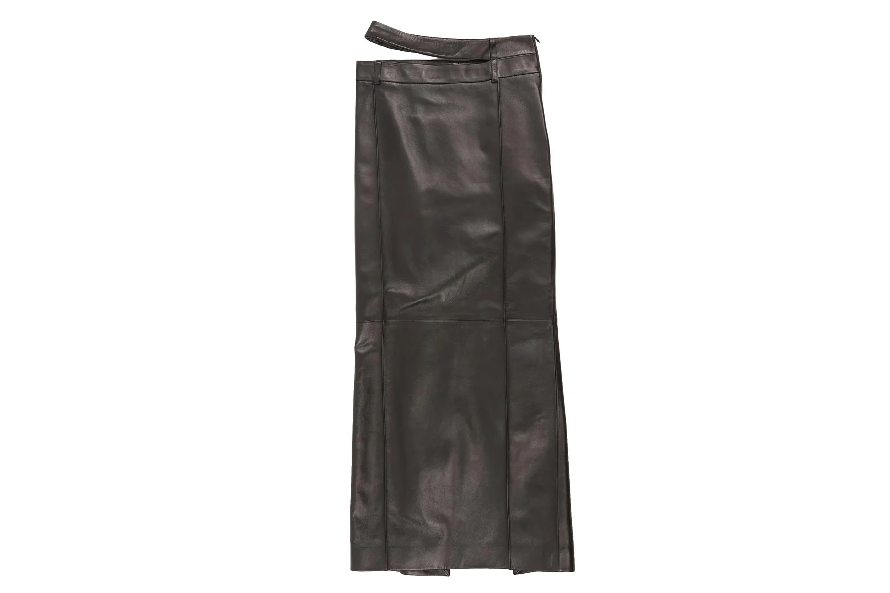 THE MANNEI BLACK LEATHER MAXI SKIRT FR 36 UK 8 - Image 2