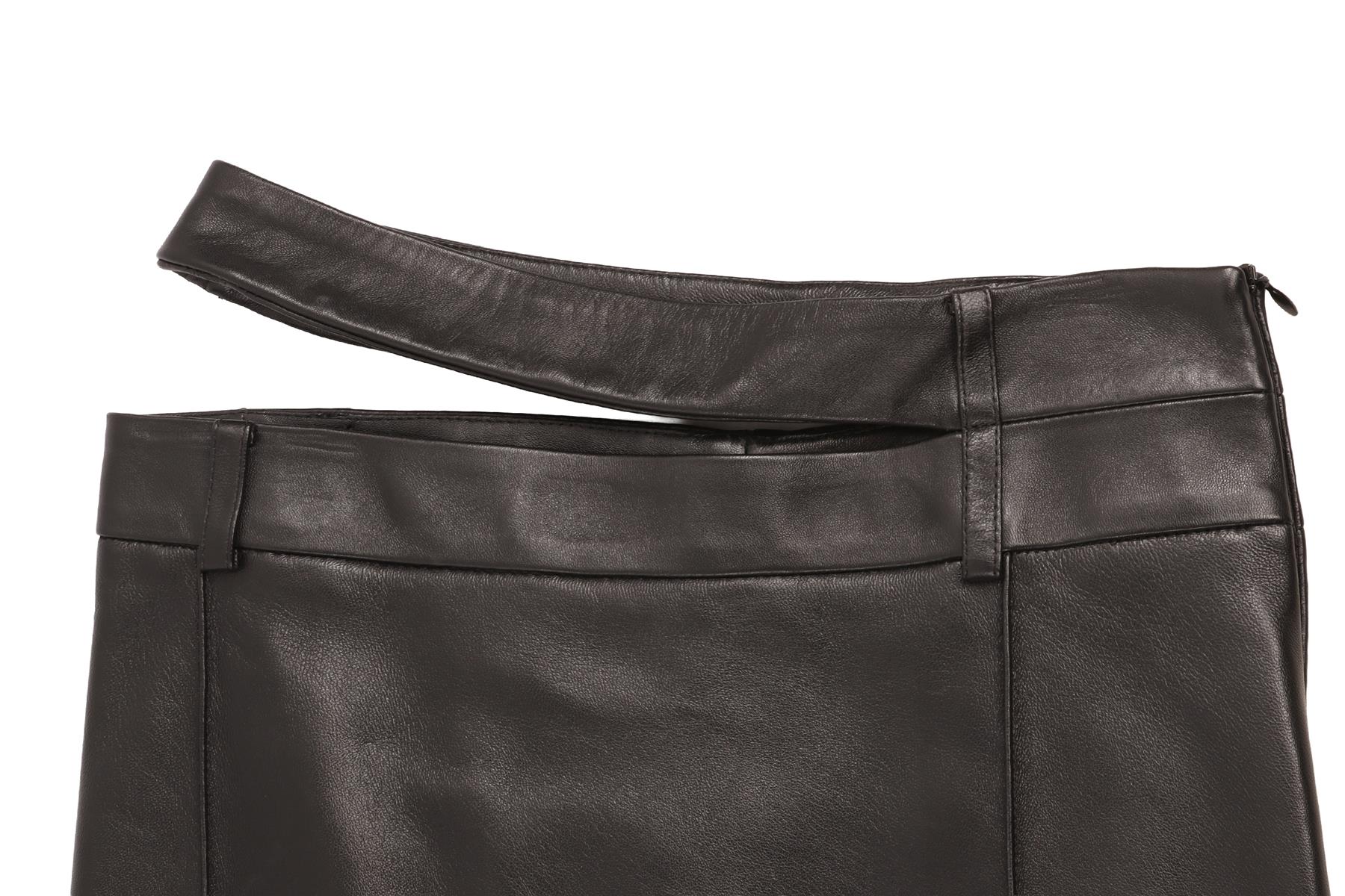 THE MANNEI BLACK LEATHER MAXI SKIRT FR 36 UK 8 - Image 3