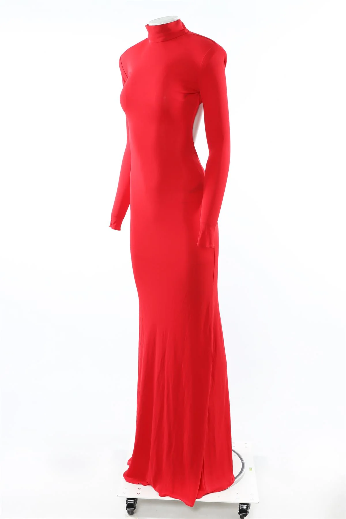 THE NEW ARRIVALS ILKYAZ OZEL RED JERSEY MAXI DRESS IT 36 UK 4 - Image 4