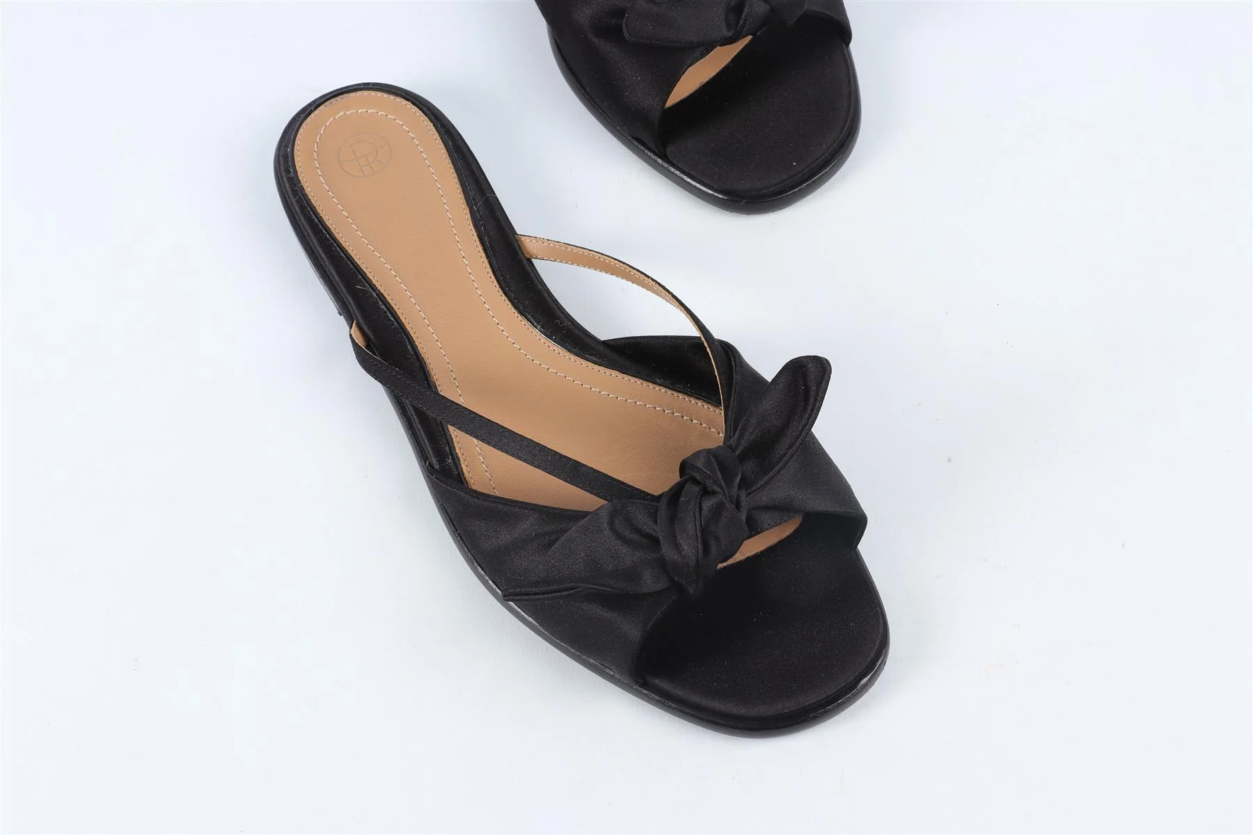 THE ROW BLACK APRIL SATIN SANDALS EU 39 UK 6 US 9 - Image 4