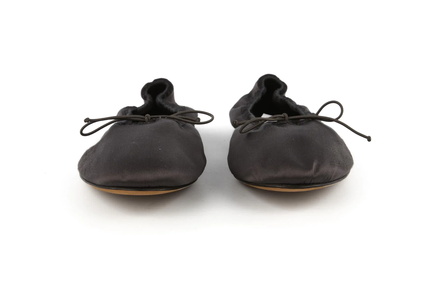 THE ROW BLACK AWAR SATIN BALLET FLATS EU 38 UK 5 US 8 - Image 3