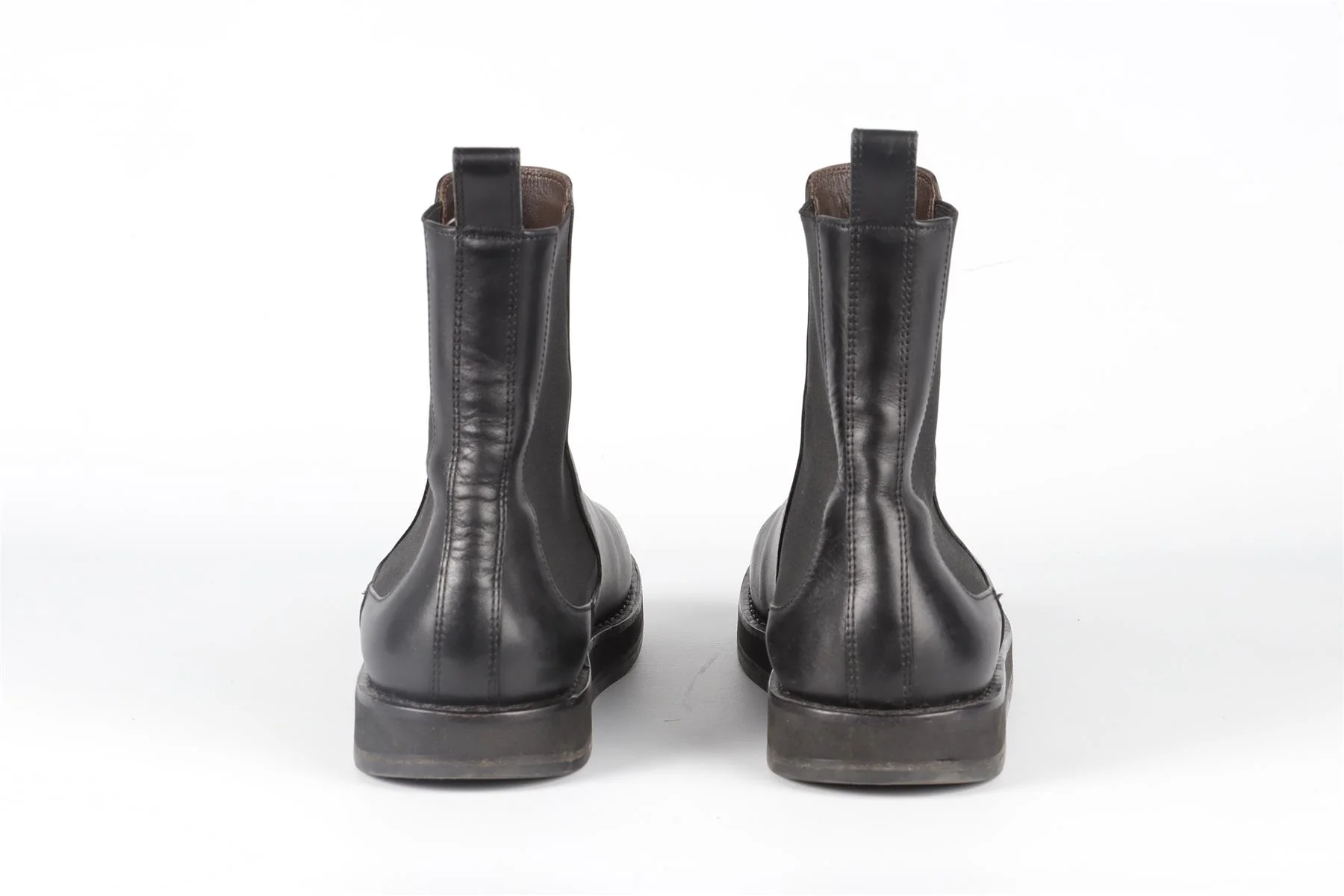 THE ROW BLACK LEATHER ANKLE BOOTS EU 39 UK 6 US 9 - Image 5