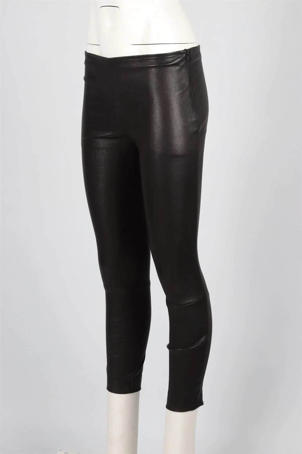 THE ROW BLACK LEATHER SKINNY PANTS MEDIUM - Image 3