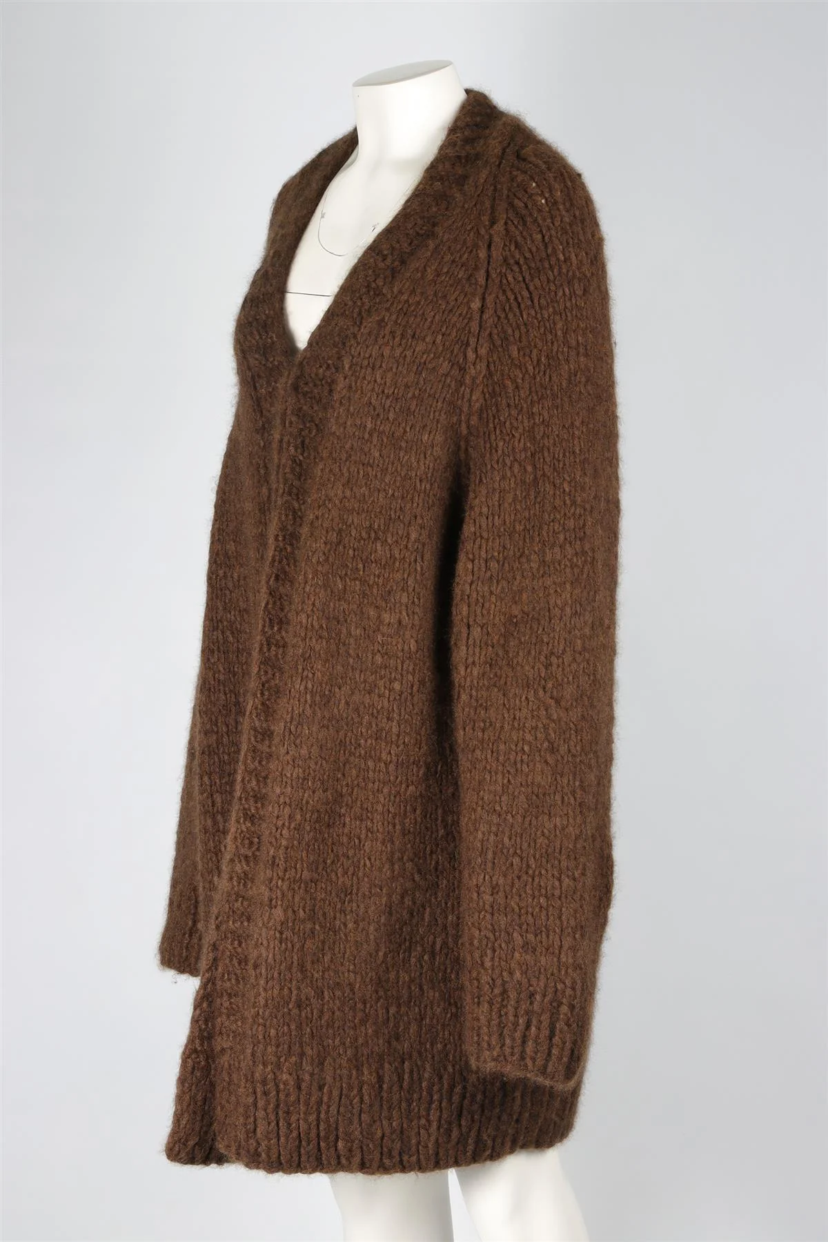 THE ROW BROWN CASHMERE CARDIGAN XSMALL - Image 3