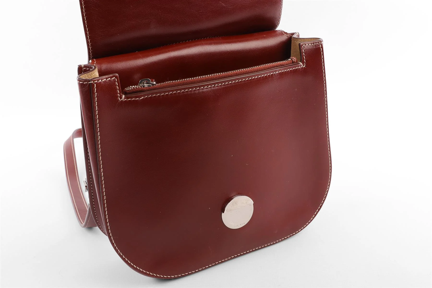 THE ROW BROWN HUNTING 9 LEATHER SHOULDER BAG - Image 10