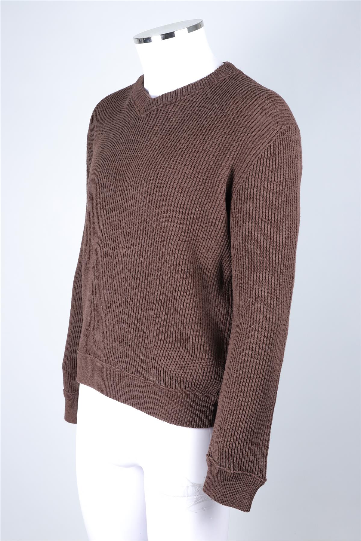 THE ROW BROWN MEN'S COTTON SWEATER MEDIUM - Image 3