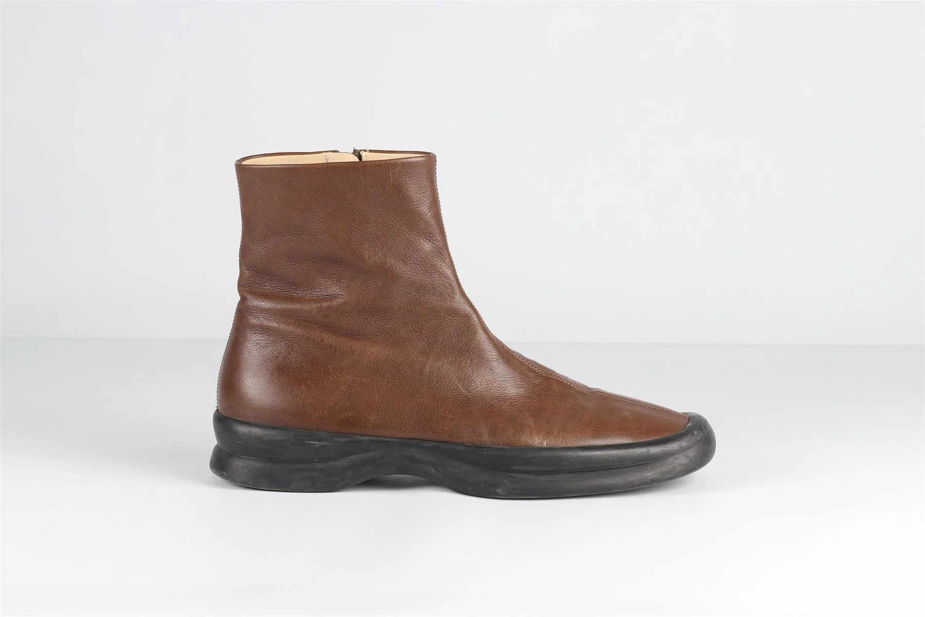 THE ROW BROWN TOWN LEATHER ANKLE BOOTS EU 39 UK 6 US 9 - Image 2