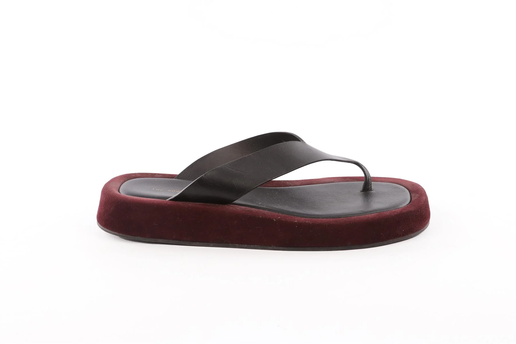 THE ROW BURGUNDY GINZA SUEDE FLIPFLOPS EU 40 UK 7 US 10 - Image 2