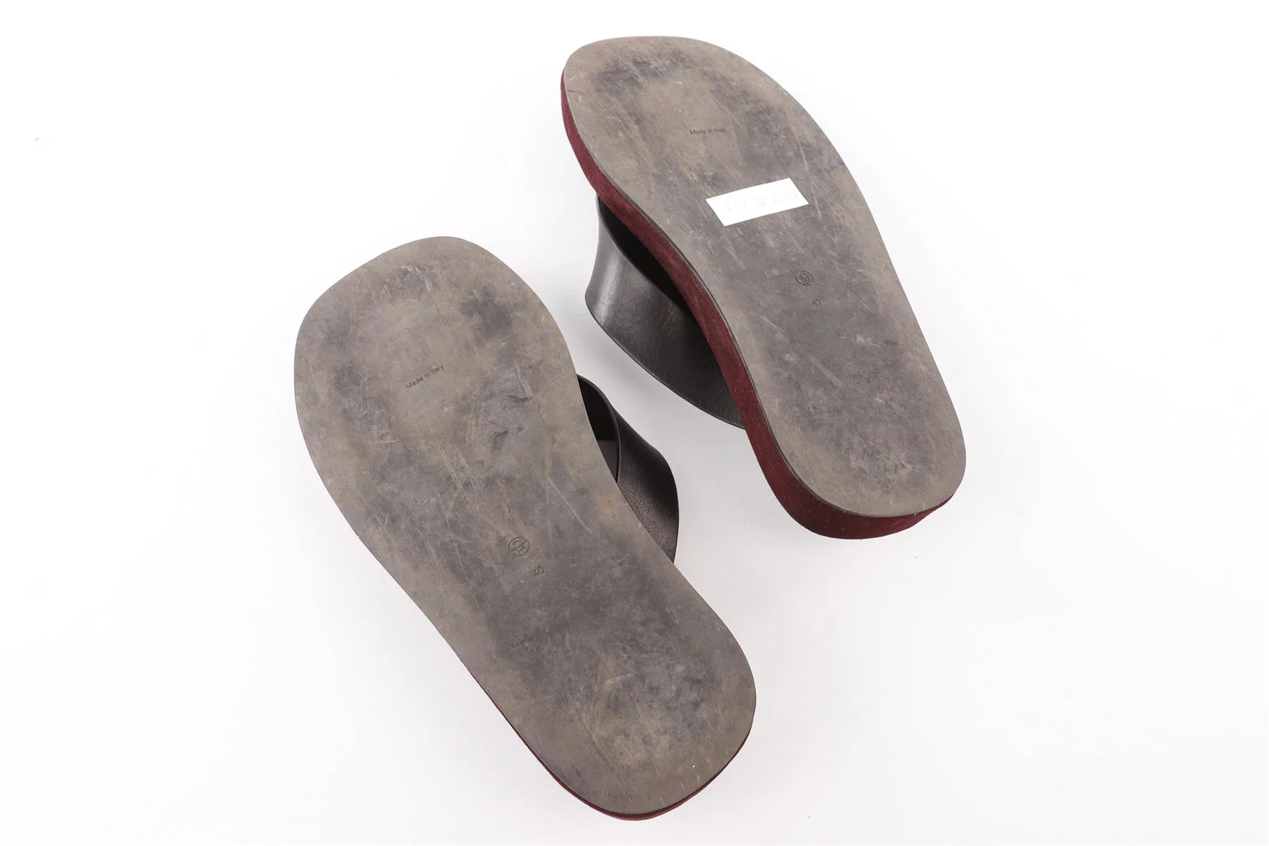 THE ROW BURGUNDY GINZA SUEDE FLIPFLOPS EU 40 UK 7 US 10 - Image 6