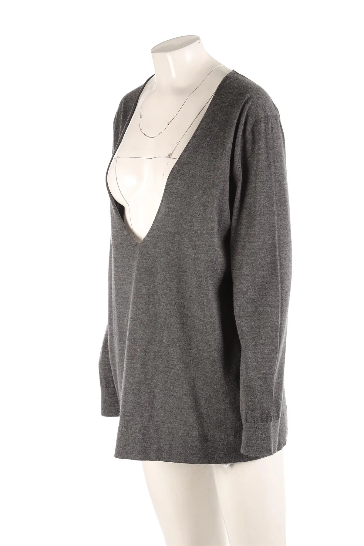 THE ROW GREY CASHMERE SWEATER MEDIUM - Image 3