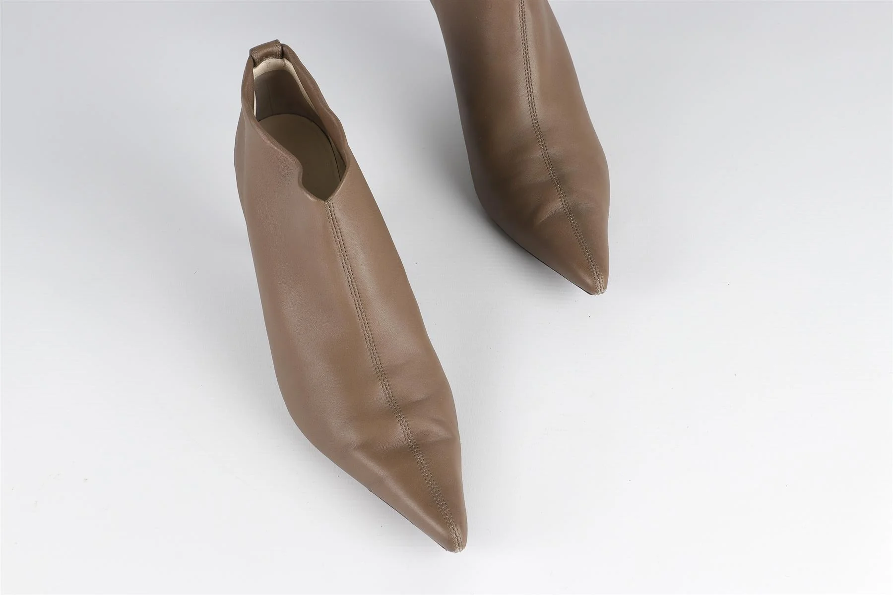 THE ROW KHAKI BOURGEOISE LEATHER ANKLE BOOTS EU 40 UK 7 US 10 - Image 4