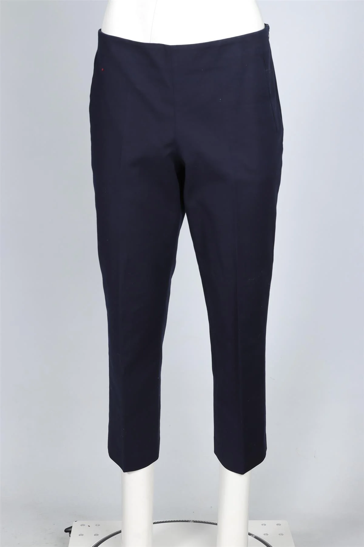 THE ROW NAVY COTTON STRAIGHT LEG PANTS US 10 UK 14 - Image 2