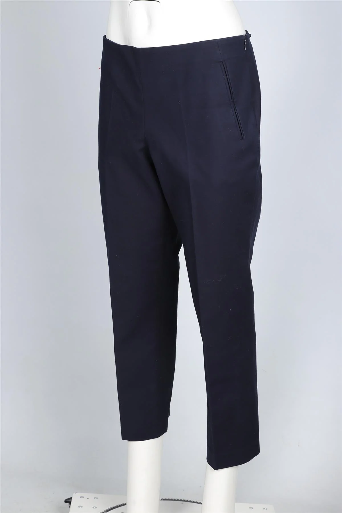 THE ROW NAVY COTTON STRAIGHT LEG PANTS US 10 UK 14 - Image 3