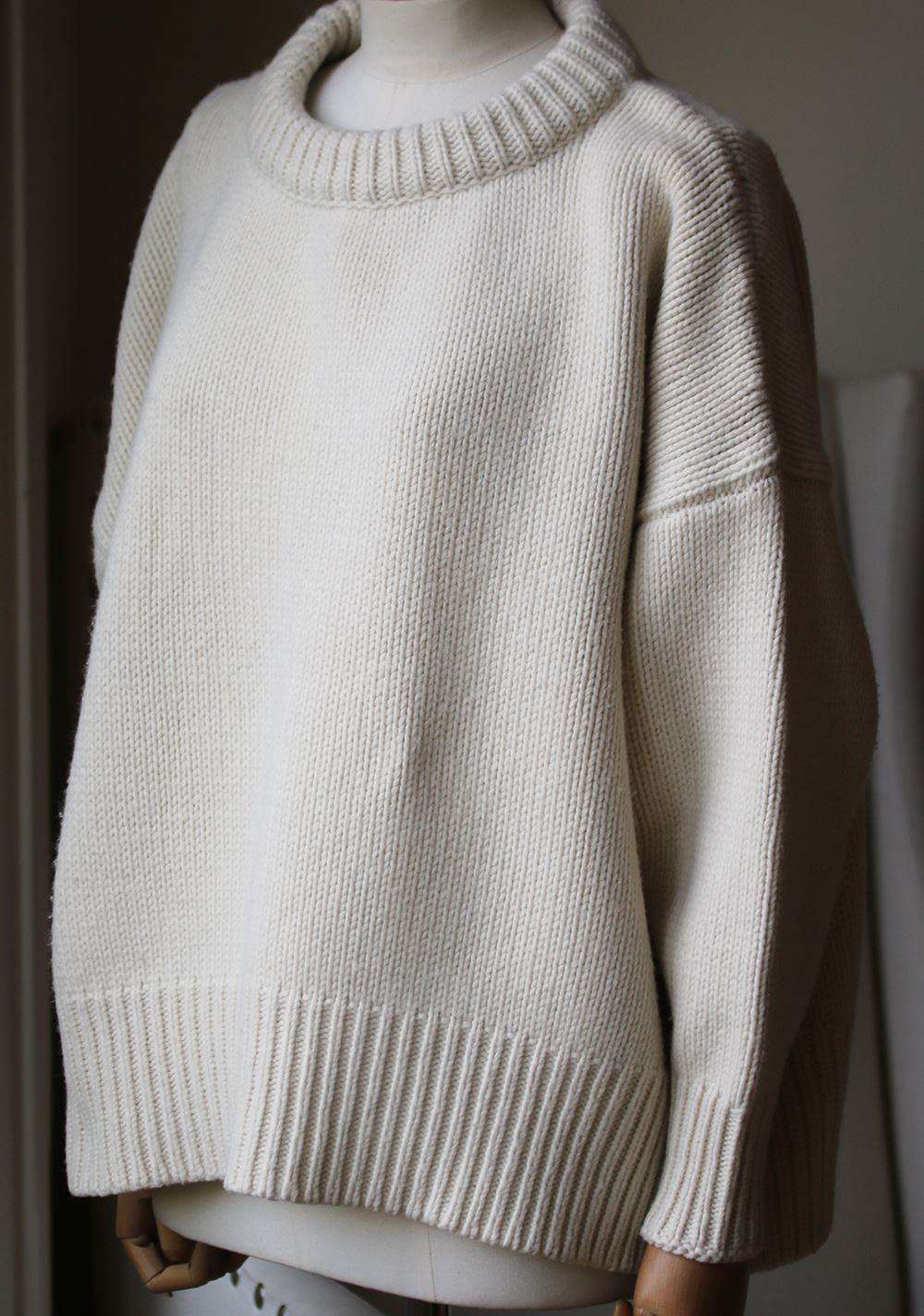 THE ROW OPHELIA CHUNKY KNIT WOOL AND CASHMERE BLEND SWEATER SMALL - Image 3