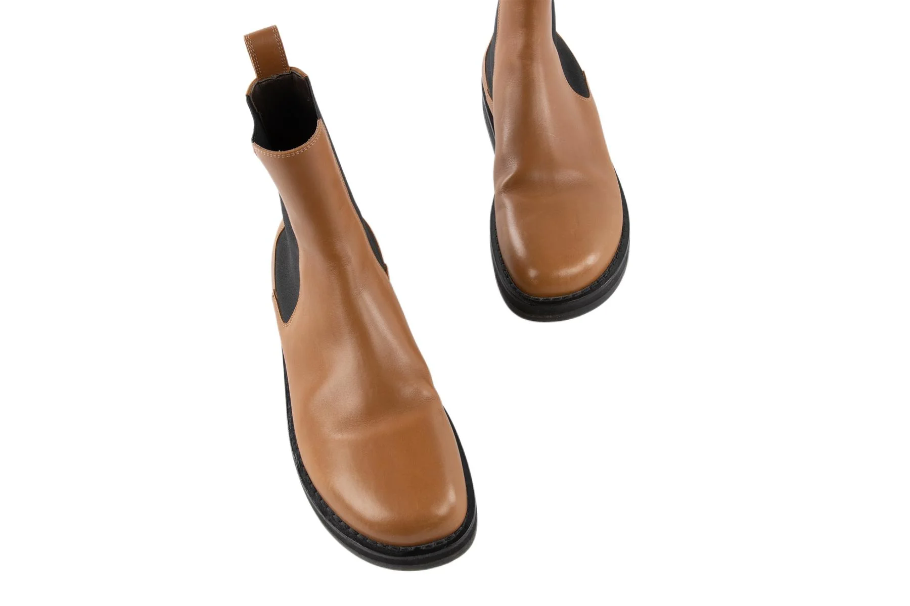 THE ROW TAN GAIA LEATHER ANKLE BOOTS EU 38 UK 5 US 8 - Image 4