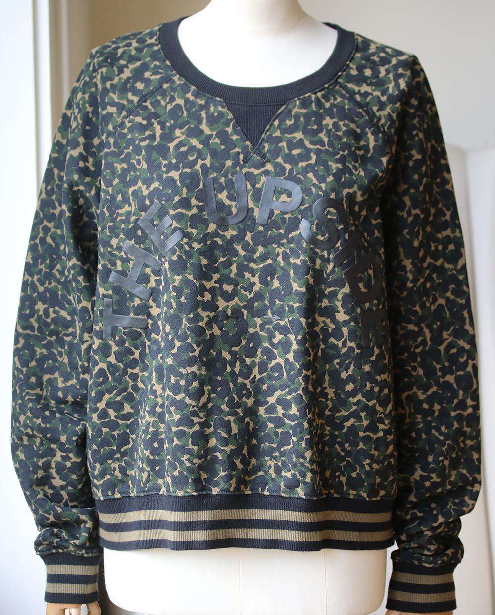 THE UPSIDE LEOPARD PRINT CAMOUFLAGE COTTON SWEATER LARGE - Image 2