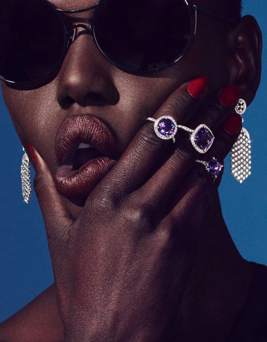 THEO FENNELL AMETHYST AND DIAMOND WHITE GOLD RING - Image 11