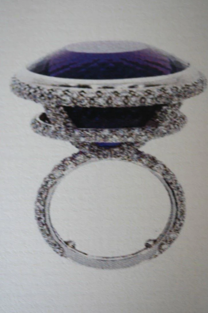 THEO FENNELL AMETHYST AND DIAMOND WHITE GOLD RING - Image 3