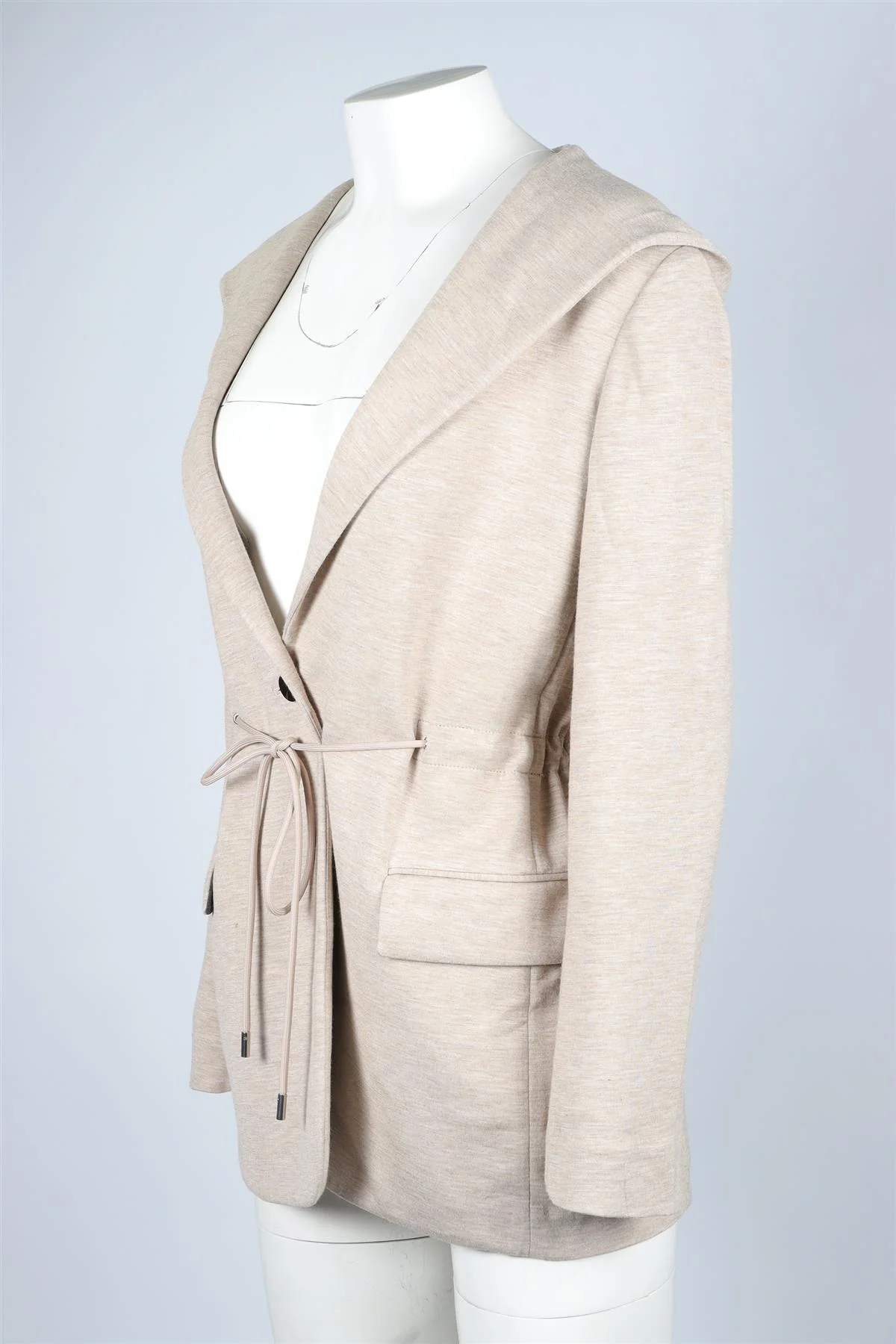 THEORY BEIGE JERSEY JACKET MEDIUM - Image 3