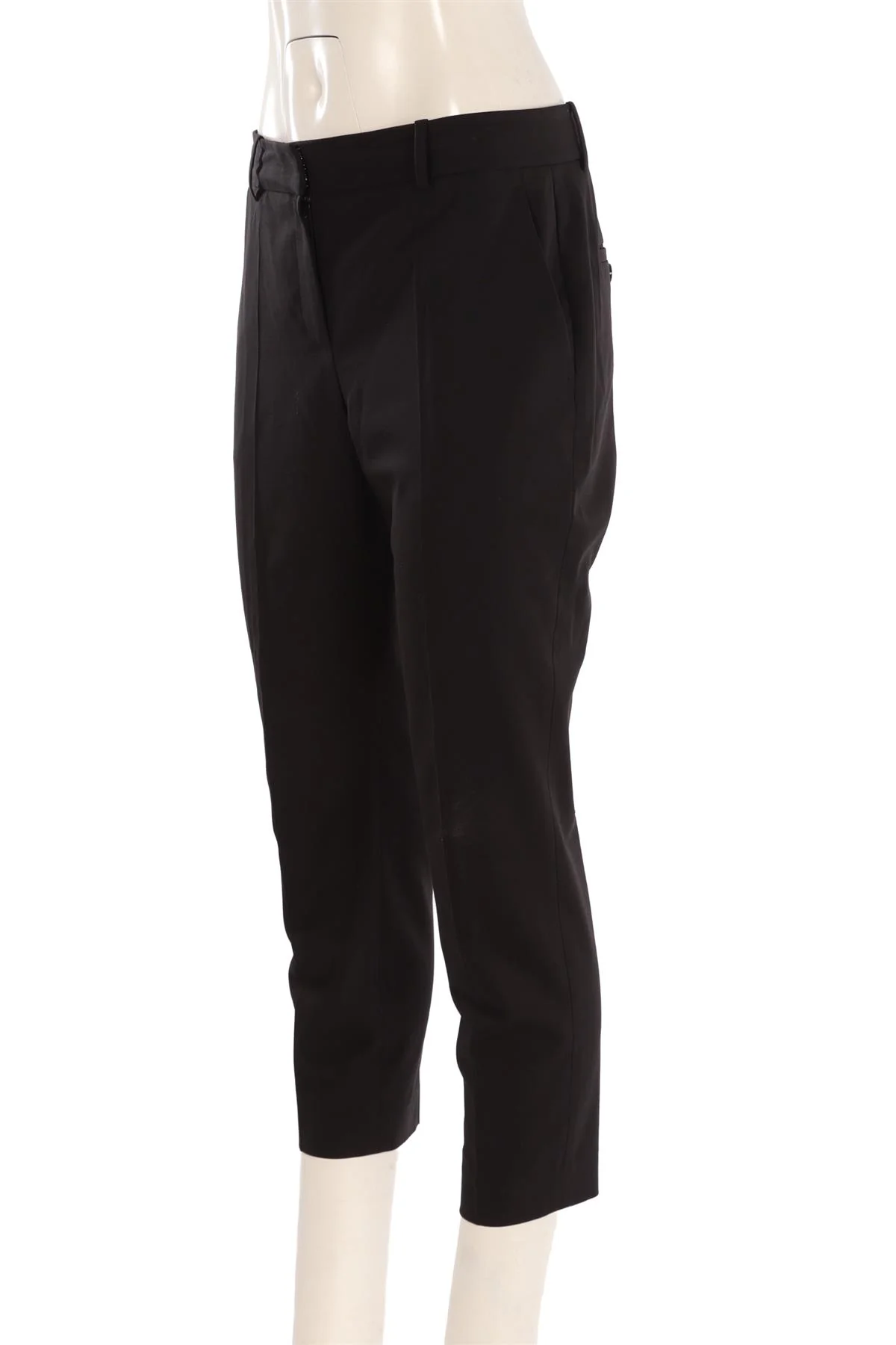 THEORY BLACK WOOL STRAIGHT LEG PANTS US 4 UK 8 - Image 3