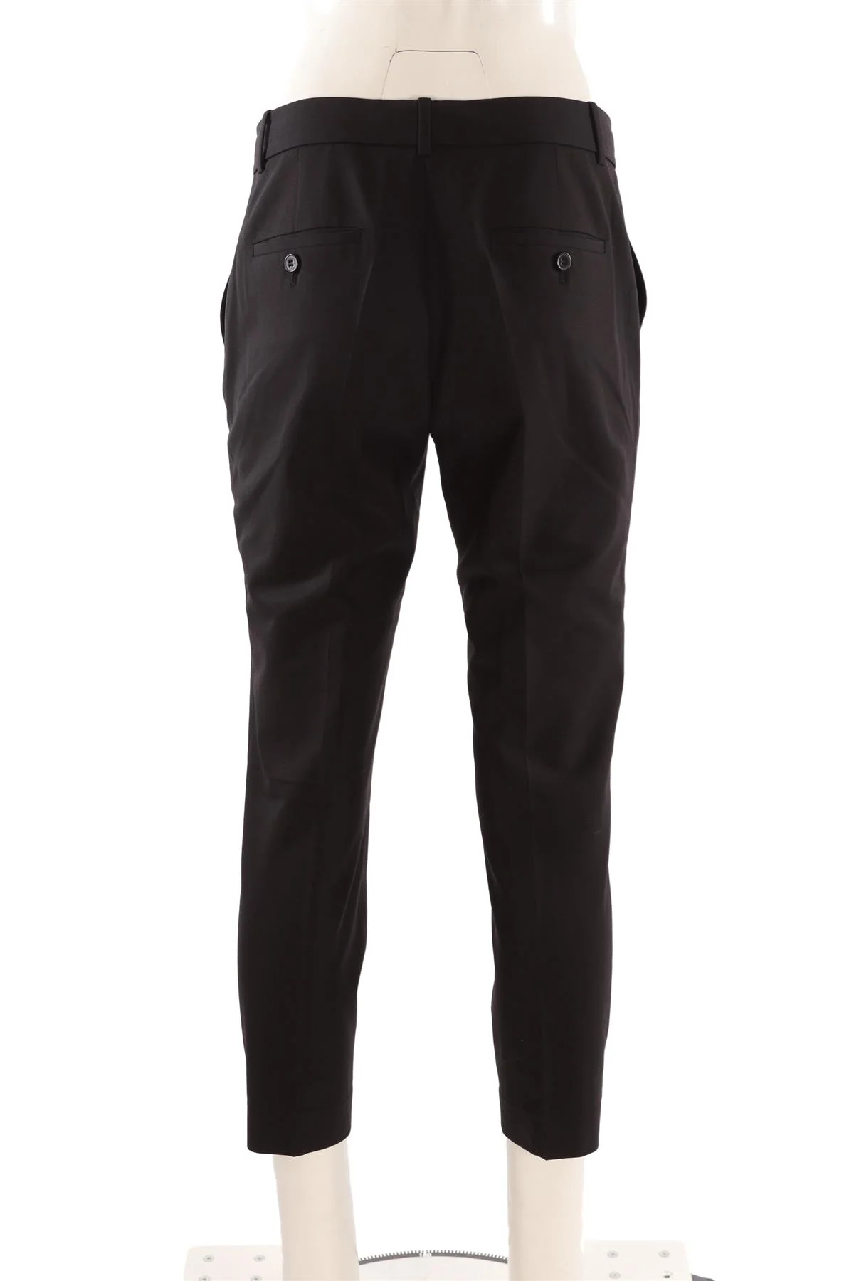 THEORY BLACK WOOL STRAIGHT LEG PANTS US 4 UK 8 - Image 4