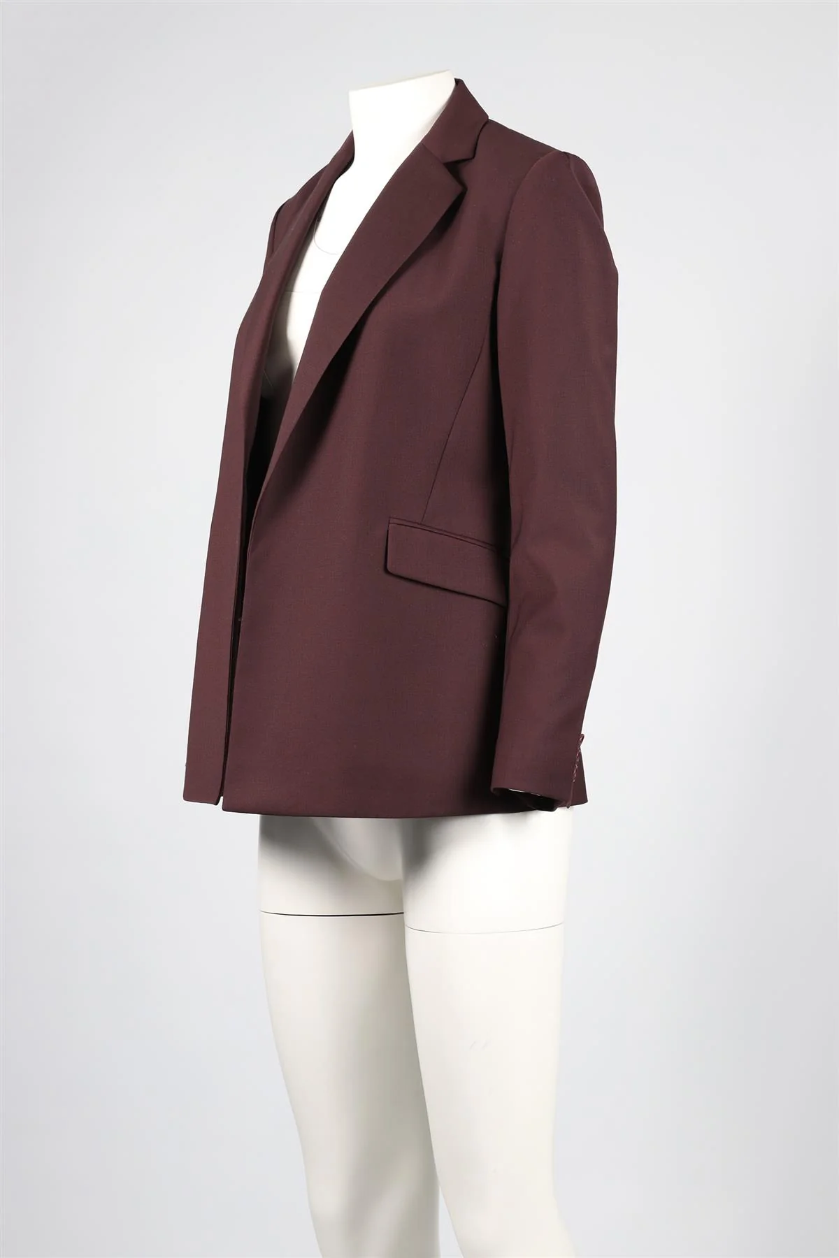 THEORY BURGUNDY WOOL BLEND BLAZER US 4 UK 8 - Image 3