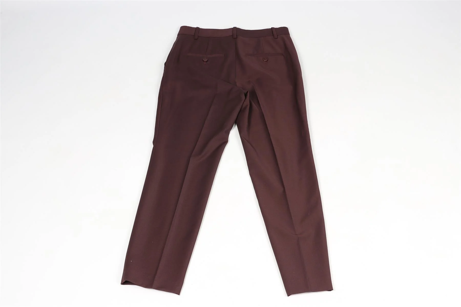 THEORY BURGUNDY WOOL BLEND STRAIGHT LEG PANTS US 2 UK 6 - Image 4