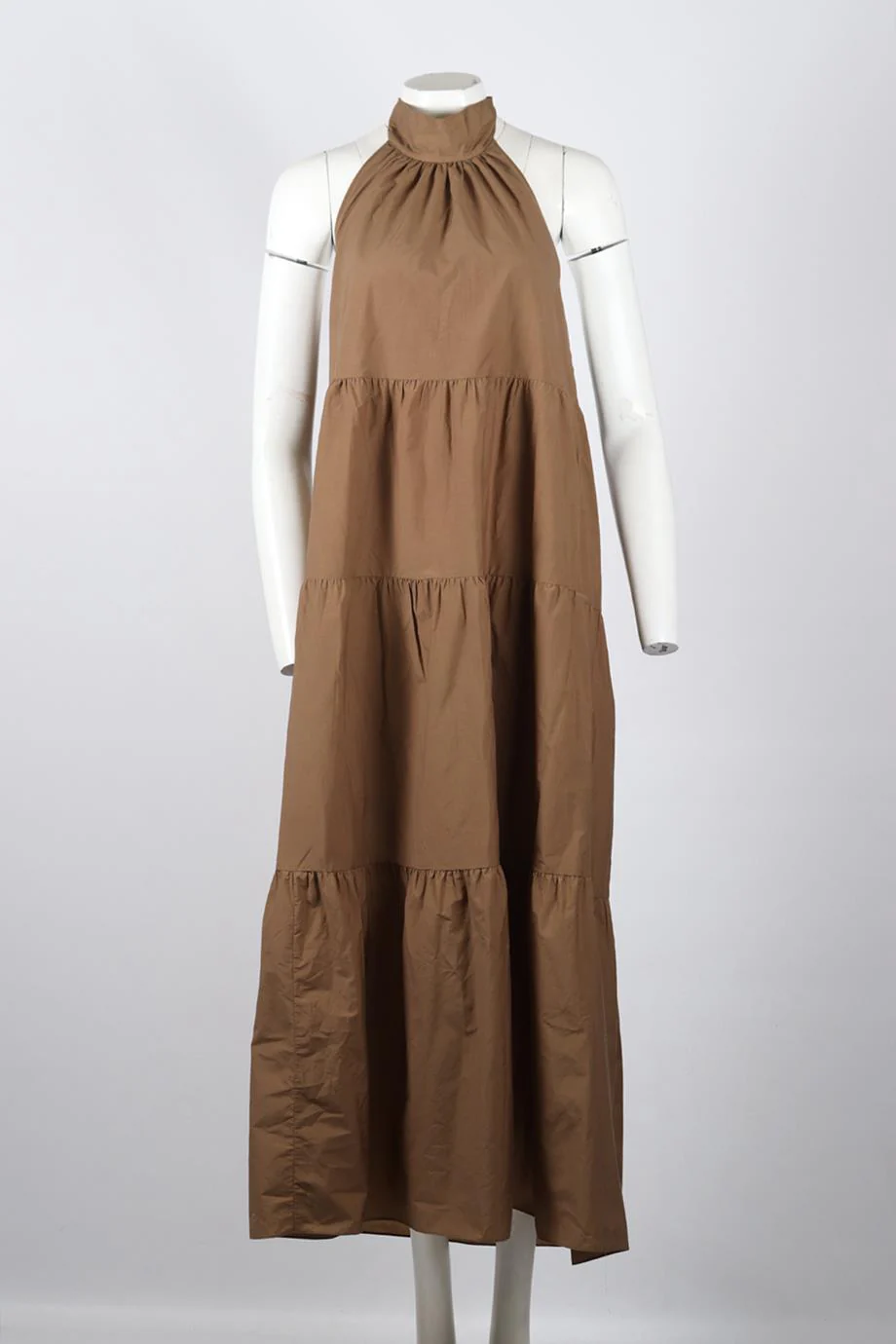 THEORY COTTON BLEND HALTERNECK MAXI DRESS MEDIUM - Image 2
