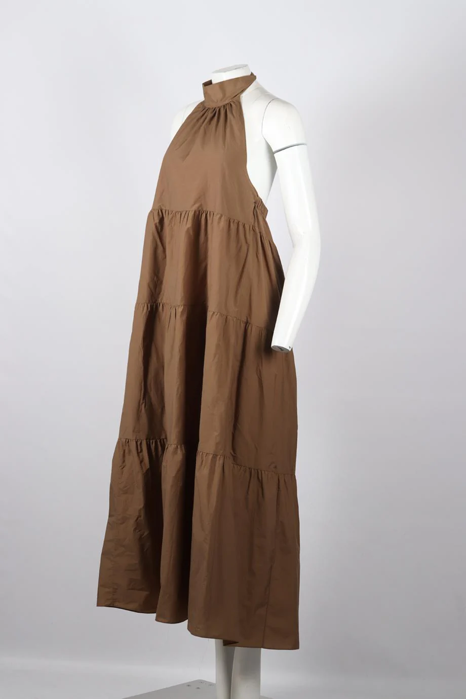 THEORY COTTON BLEND HALTERNECK MAXI DRESS MEDIUM - Image 3