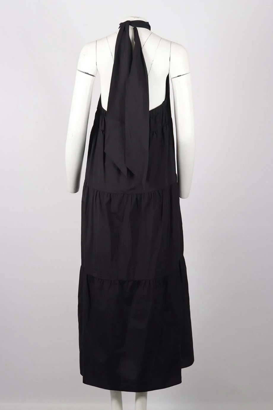 THEORY COTTON BLEND HALTERNECK MAXI DRESS MEDIUM - Image 4