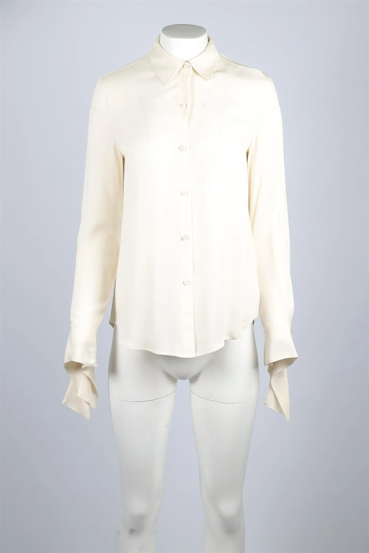 THEORY CREAM SILK SHIRT SMALL - Image 2