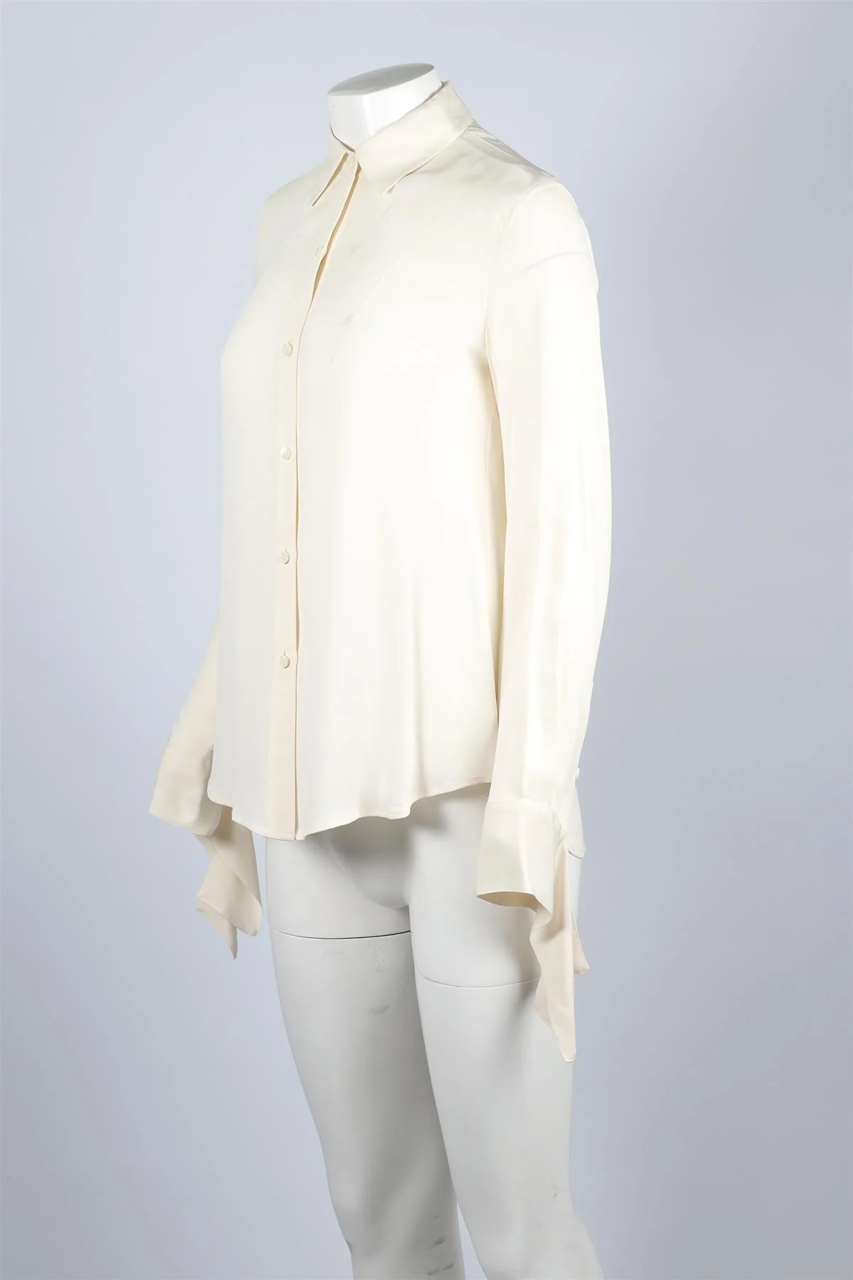 THEORY CREAM SILK SHIRT SMALL - Image 3