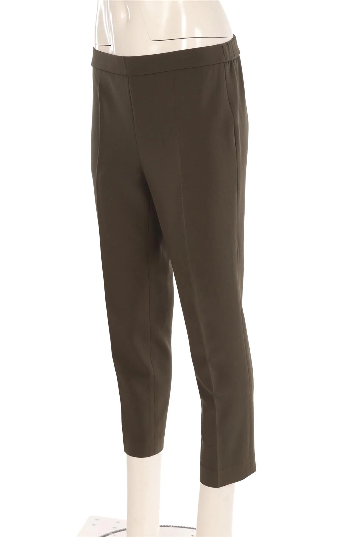 THEORY GREEN CREPE STRAIGHT LEG PANTS US 4 UK 8 - Image 3