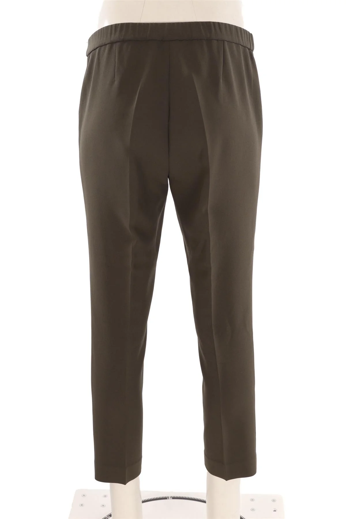 THEORY GREEN CREPE STRAIGHT LEG PANTS US 4 UK 8 - Image 4