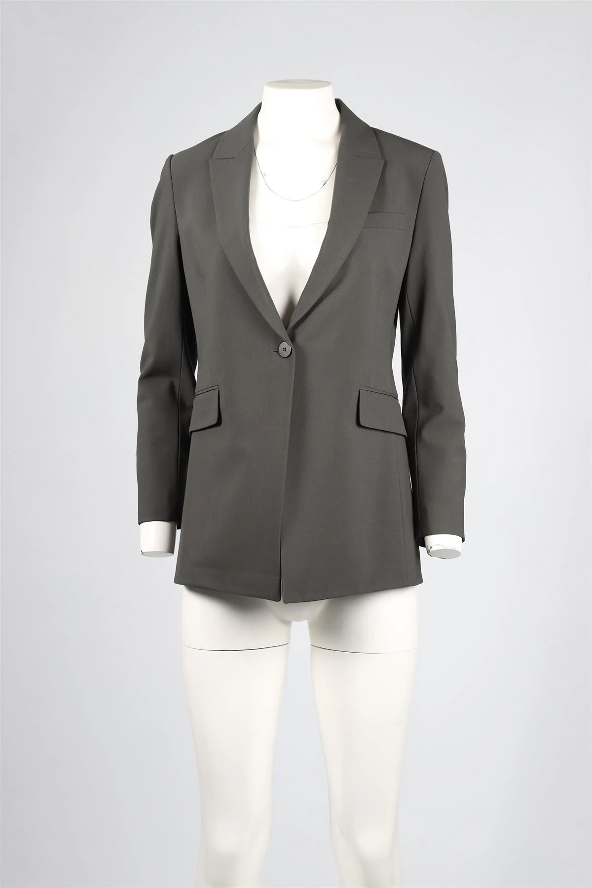 THEORY GREEN WOOL BLEND BLAZER US 6 UK 10 - Image 2