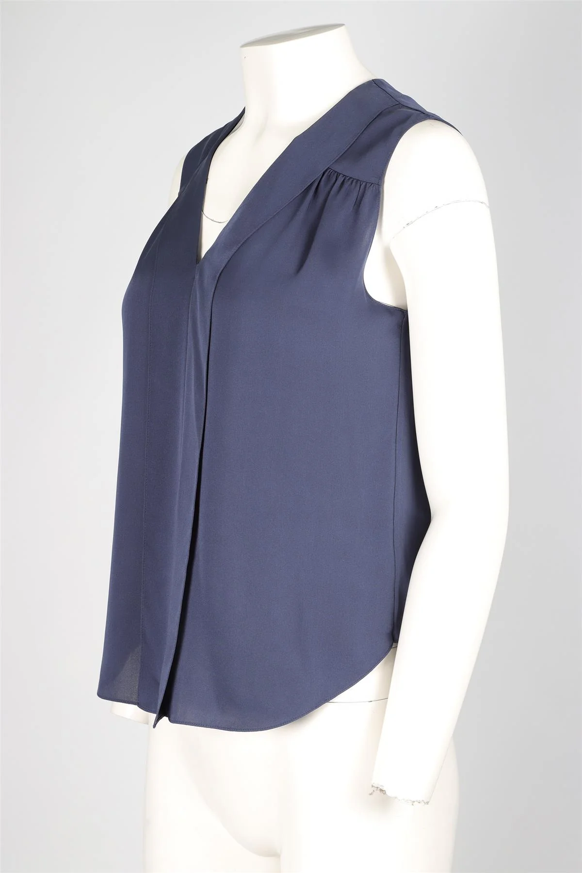 THEORY NAVY SILK TOP SMALL - Image 3