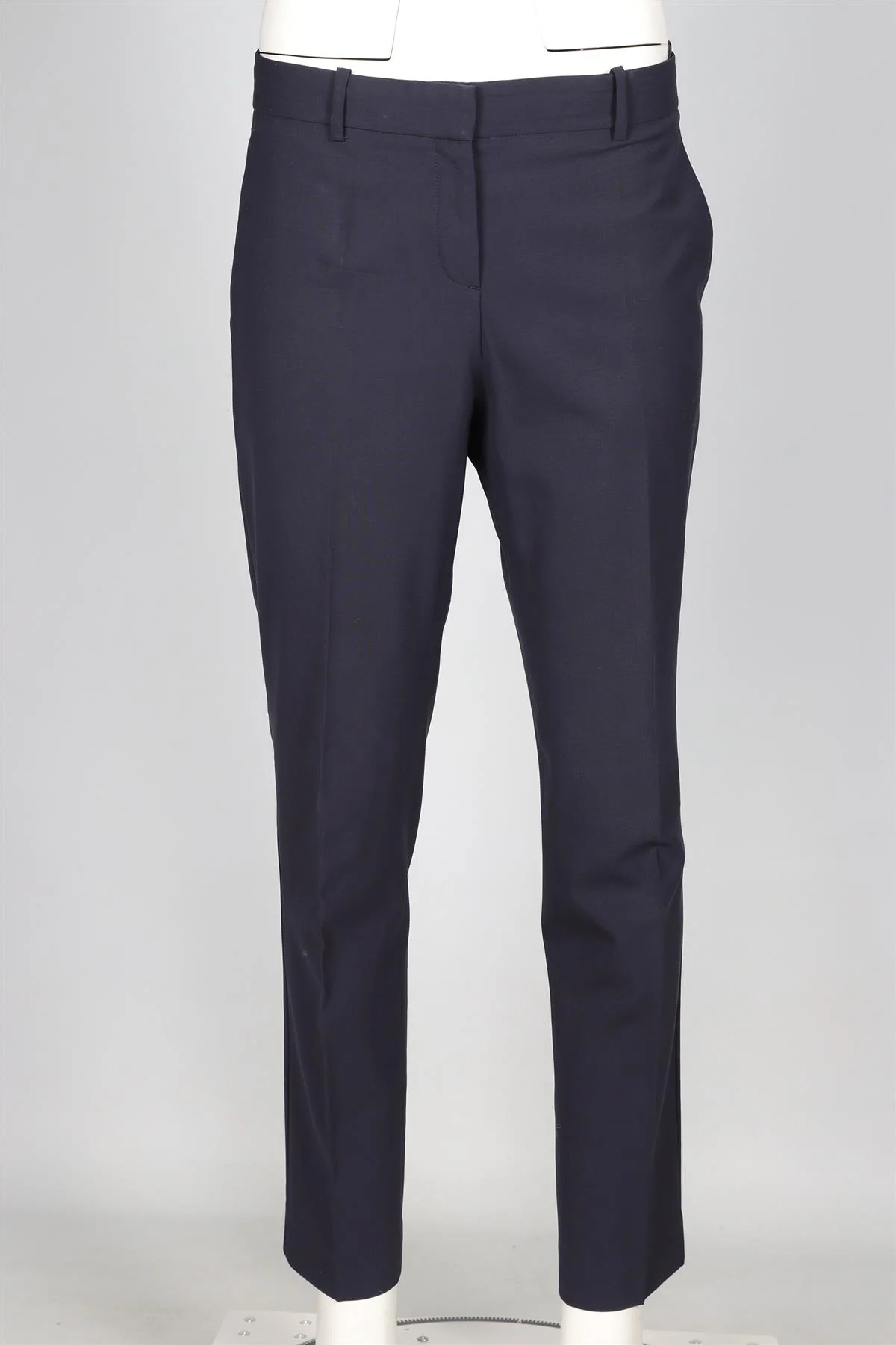 THEORY NAVY WOOL TAPERED TROUSERS UK 10 US 6 - Image 2