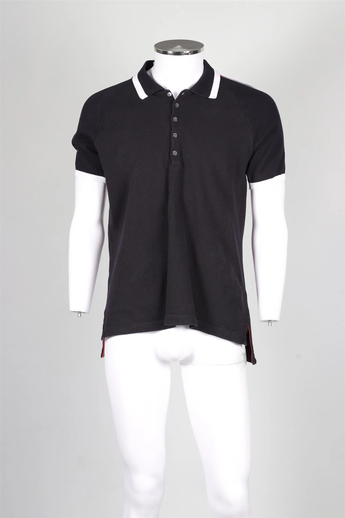 THOM BROWNE MEN'S NAVY COTTON POLO SHIRT UK/US CHEST 40 - Image 2