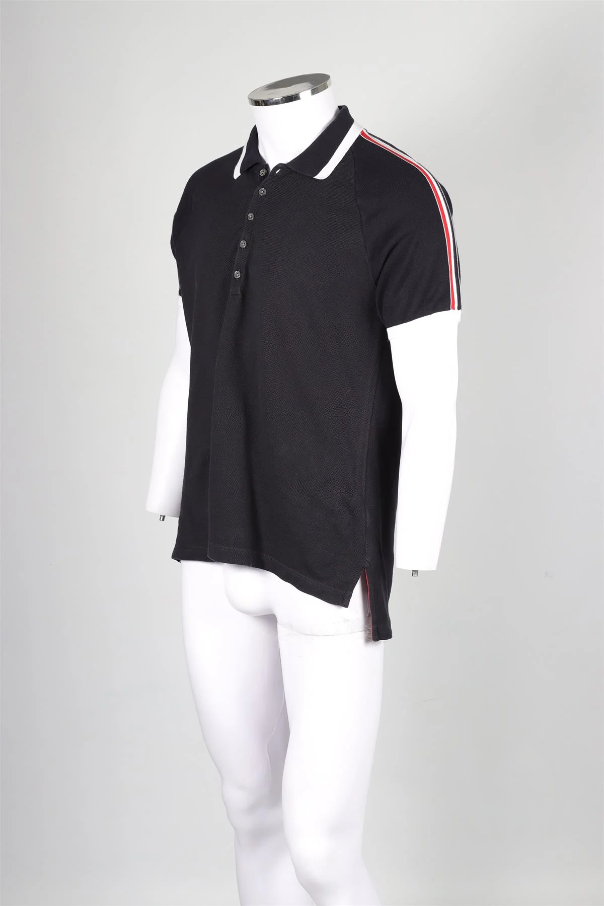 THOM BROWNE MEN'S NAVY COTTON POLO SHIRT UK/US CHEST 40 - Image 3