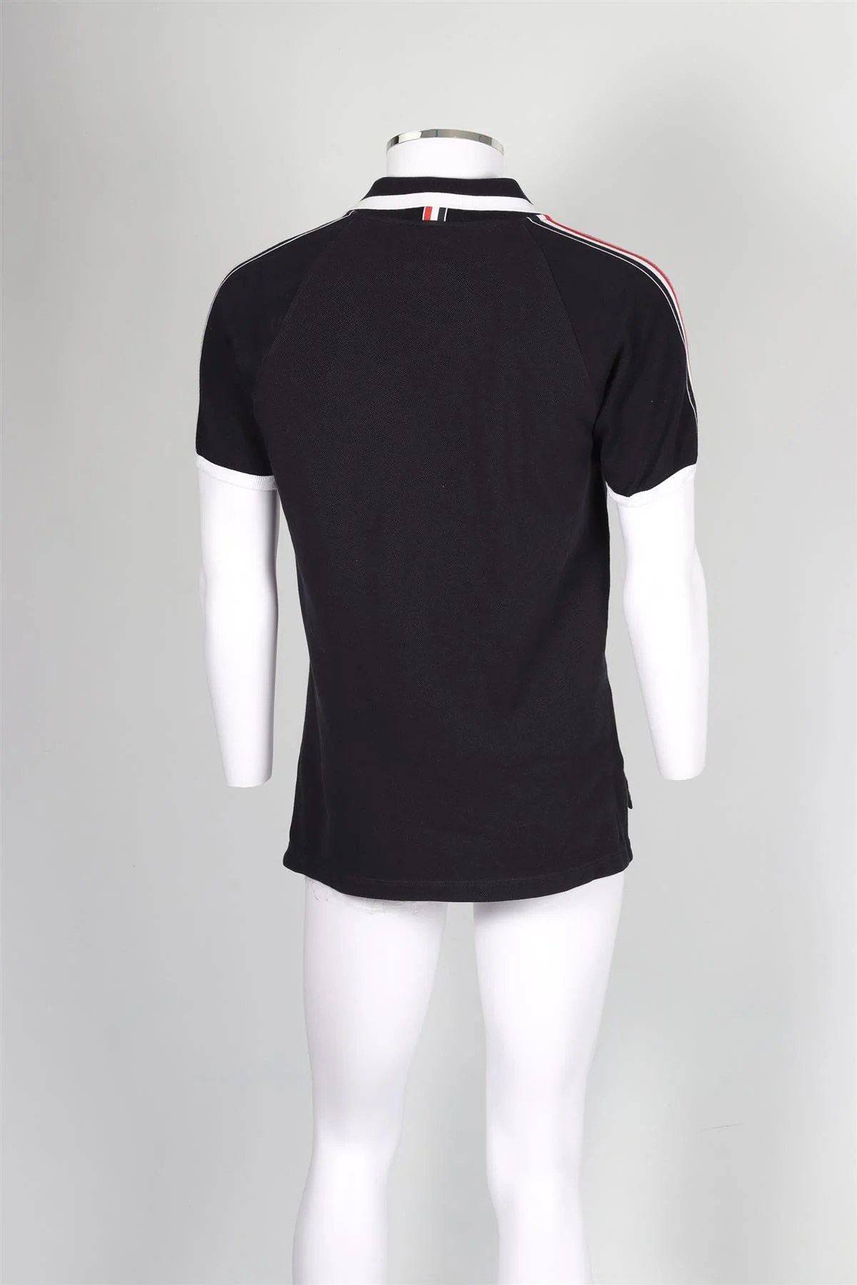 THOM BROWNE MEN'S NAVY COTTON POLO SHIRT UK/US CHEST 40 - Image 4