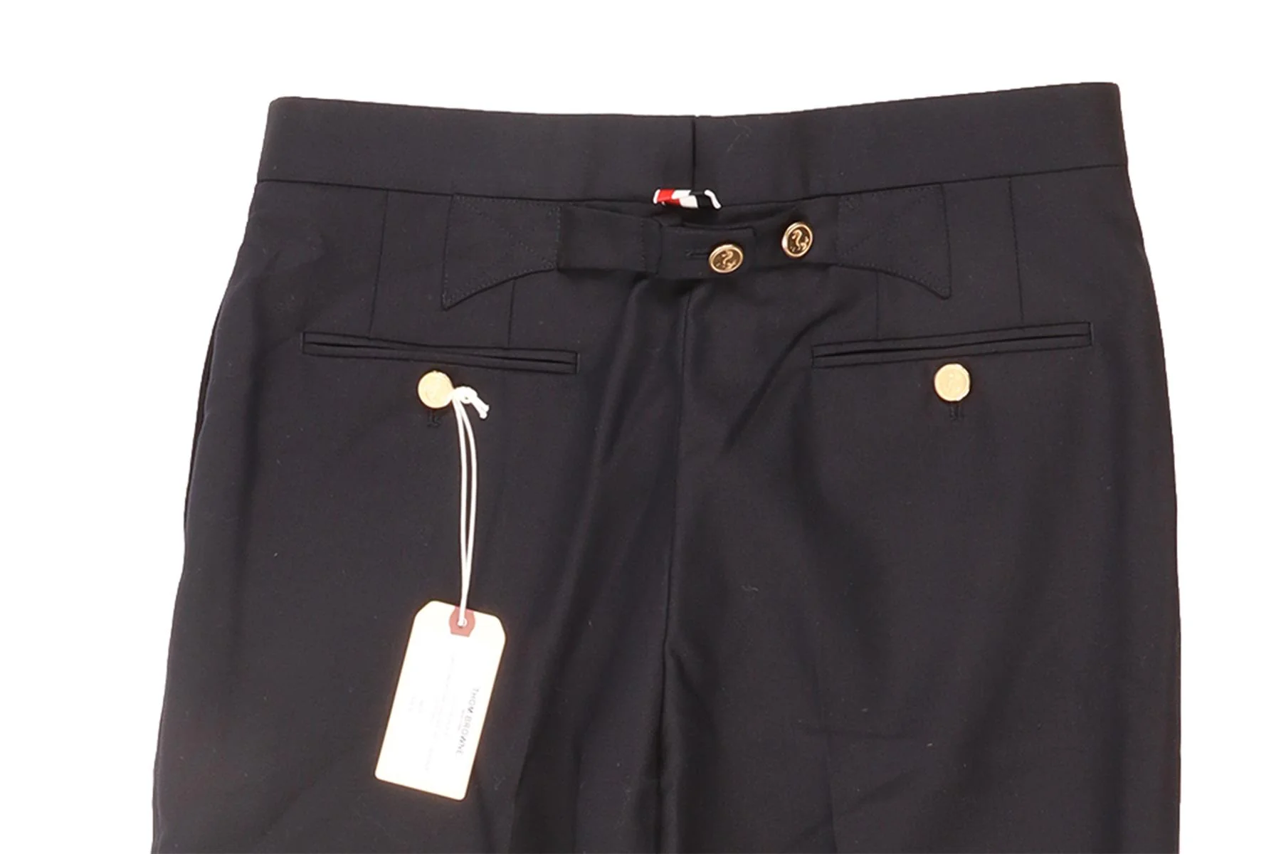 THOM BROWNE NAVY STRAIGHT LEG PANTS IT 40 UK 8 - Image 3