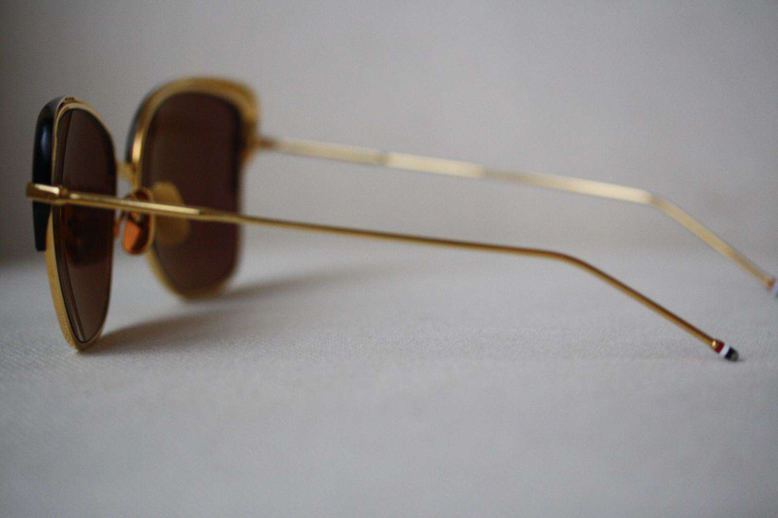 THOM BROWNE TB 201 B GOLD AND BLACK SUNGLASSES - Image 4