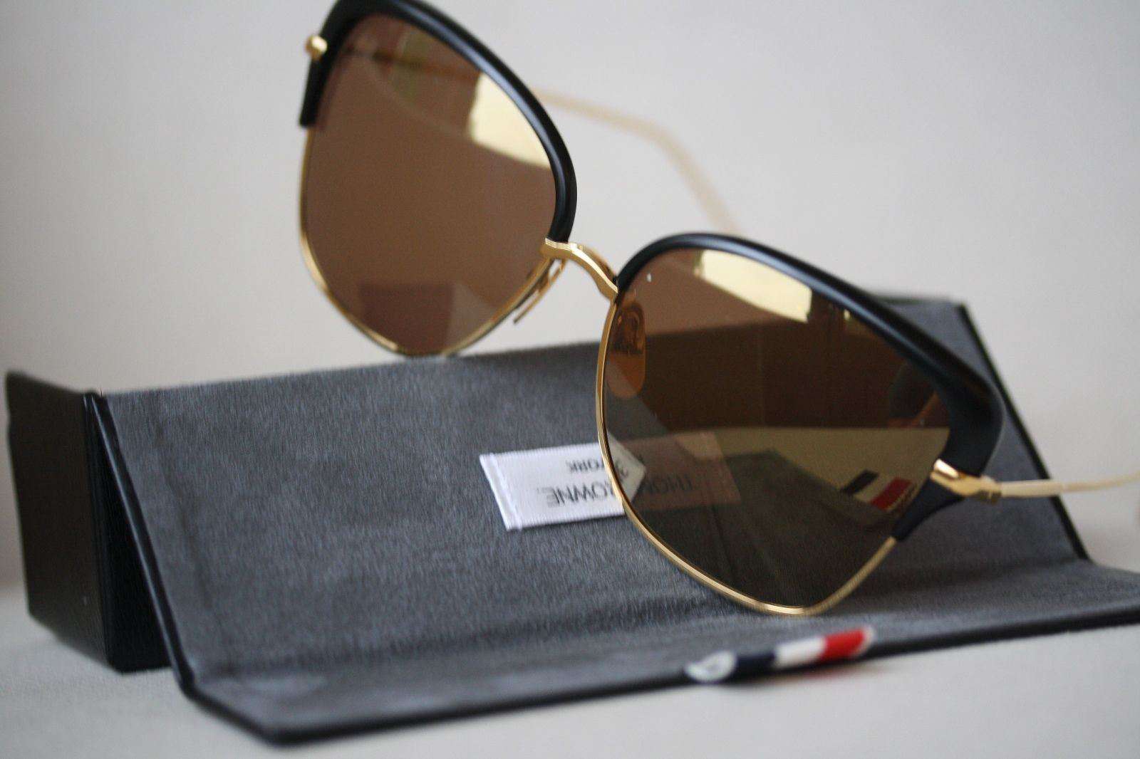 THOM BROWNE TB 201 B GOLD AND BLACK SUNGLASSES - Image 8